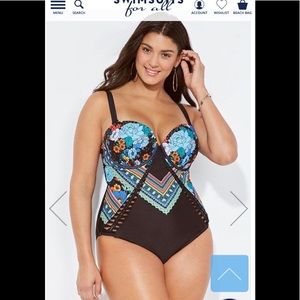 Gorgeous floral one piece swim tank